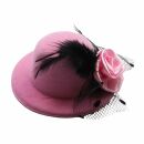 hair clip hat & feather - hair accessories - medium -...
