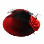 hair clip hat & feather - hair accessories - medium - red