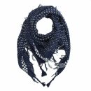 Kufiya style scarf - cross pattern - blue navy - white -...