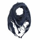 Kefiah - foulard di cotone - sciarpa palestinese - motivo a croci - blu-navy - fazzoletto da collo