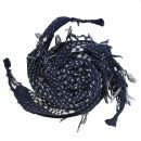 Kufiya style scarf - cross pattern - blue navy - white -...