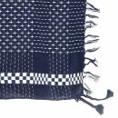 Kufiya style scarf - cross pattern - blue navy - white - Shemagh - Arafat scarf