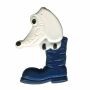 Spilla - cane con la scarpa - blu - fermaglio DDR