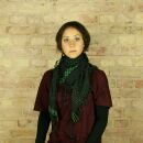 Kefiah - foulard di cotone - sciarpa palestinese - motivo a croci - nero-verde - fazzoletto da collo
