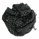 Kufiya style scarf - cross pattern - black - olive-green - Shemagh - Arafat scarf