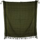 Kefiah - foulard di cotone - sciarpa palestinese - motivo a croci - verde oliva-nero - fazzoletto da collo