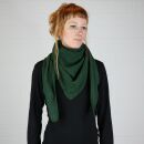 Sciarpa di cotone tessuto pesante - robusta - verde - foulard quadrato