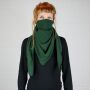 Scarf coarsely woven - heavy quality - green - squared kerchief