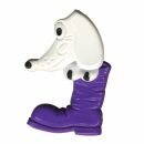 Spilla - cane con la scarpa - viola - fermaglio DDR
