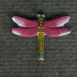 Metal Pin - Dragonfly pink - Badge