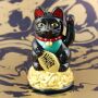 Gatto della fortuna - Gatto cinese - Maneki neko - 11 cm - nero