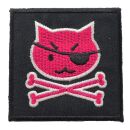 Aufn&auml;her - Piratenkatze - schwarz-pink - Patch