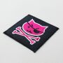 Aufnäher - Piratenkatze - schwarz-pink - Patch