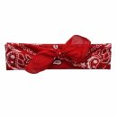 Bandana Scarf - Paisley pattern 02 - red - white - squared neckerchief