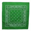 Bandana Scarf - Paisley pattern 02 - green - white - squared neckerchief