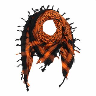 Kufiya - Keffiyeh - negro - naranja - Pañuelo de Arafat