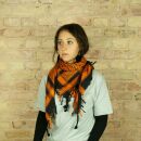 Kufiya - black - orange - Shemagh - Arafat scarf