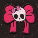 Patch - Skull with Ribbon - pink-rose