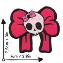 Patch - Skull with Ribbon - pink-rose