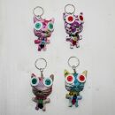 Doll with button-eyes - Pussy Cat - Set of 4 - 03 - Keychain