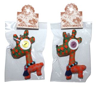 Doll with button-eyes - Giraffe 06 - Keychain