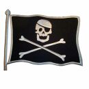 Aufn&auml;her - Piratenflagge mit Mast - wei&szlig; auf...