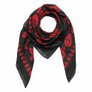 Sciarpa di cotone - teschi 1 nero - rosso - foulard quadrato