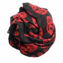 Sciarpa di cotone - teschi 1 nero - rosso - foulard quadrato