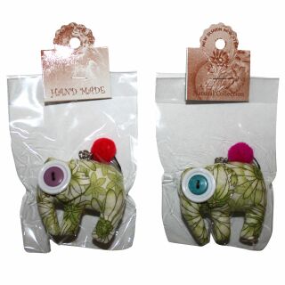 Doll with button-eyes - Elephant 10 - Keychain