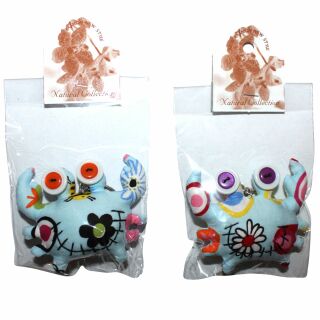 Doll with button-eyes - Crab 04 - Keychain