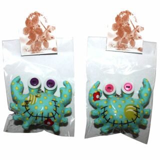 Doll with button-eyes - Crab 06 - Keychain