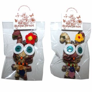 Doll with button-eyes - buckle Earl Bunny 06 - Keychain