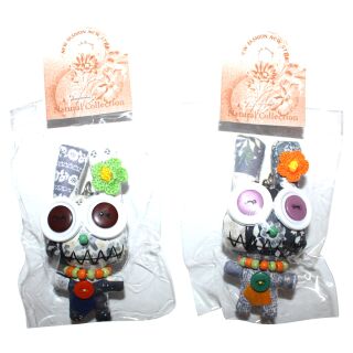 Doll with button-eyes - Long Earl Bunny 19 - Keychain