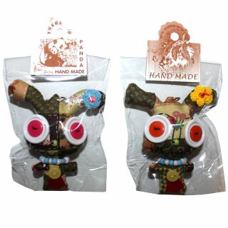 Doll with button-eyes - Bunny 11 - Keychain