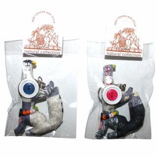 Doll with button-eyes - Wolf 05 - Keychain