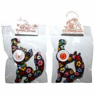 Doll with button-eyes - Wolf 12 - Keychain