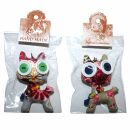 Doll with button-eyes - Proud Cat 04 - Keychain