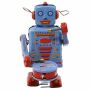 Roboter - Robot mit Trommel - blauer Blechroboter