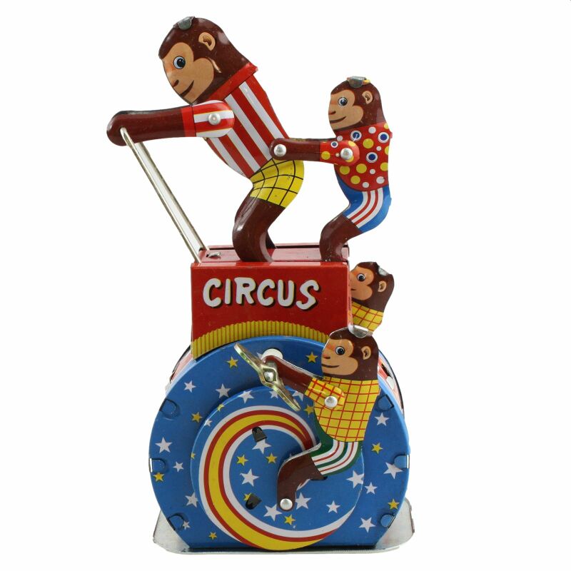 Blechspielzeug Zirkus Affe Auf Motorrad Spielzeug Modell mit Wind-up de 