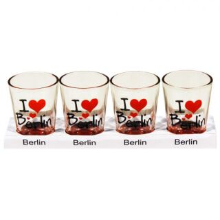Shot glasses set - I Love Berlin - 4 Schnapps glasses