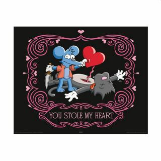 Póster - Itchy und Scratchy - You stole my heart - Simpsons