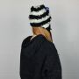 Berretto di lana - berretto a forma di animale - zebra bianca-nera