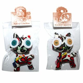 Doll with button-eyes - Cheeky Cat 07 - Keychain