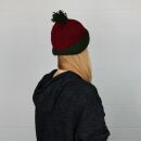 Gorra tejida de lana con borla - rojo - verde oliva - Gorro de punta