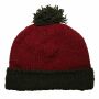 Woolen hat with bobble - red - olive green - Knit cap with pop pom