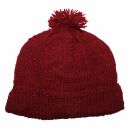 Berretto di lana con pompon - cappello caldo fatto a maglia - cappello con pon pon - rosso