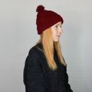 Berretto di lana con pompon - cappello caldo fatto a maglia - cappello con pon pon - rosso