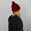 Berretto di lana con pompon - cappello caldo fatto a maglia - cappello con pon pon - rosso