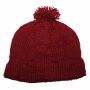 Woolen hat with bobble - red - Knit cap with pop pom