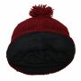 Woolen hat with bobble - red - Knit cap with pop pom